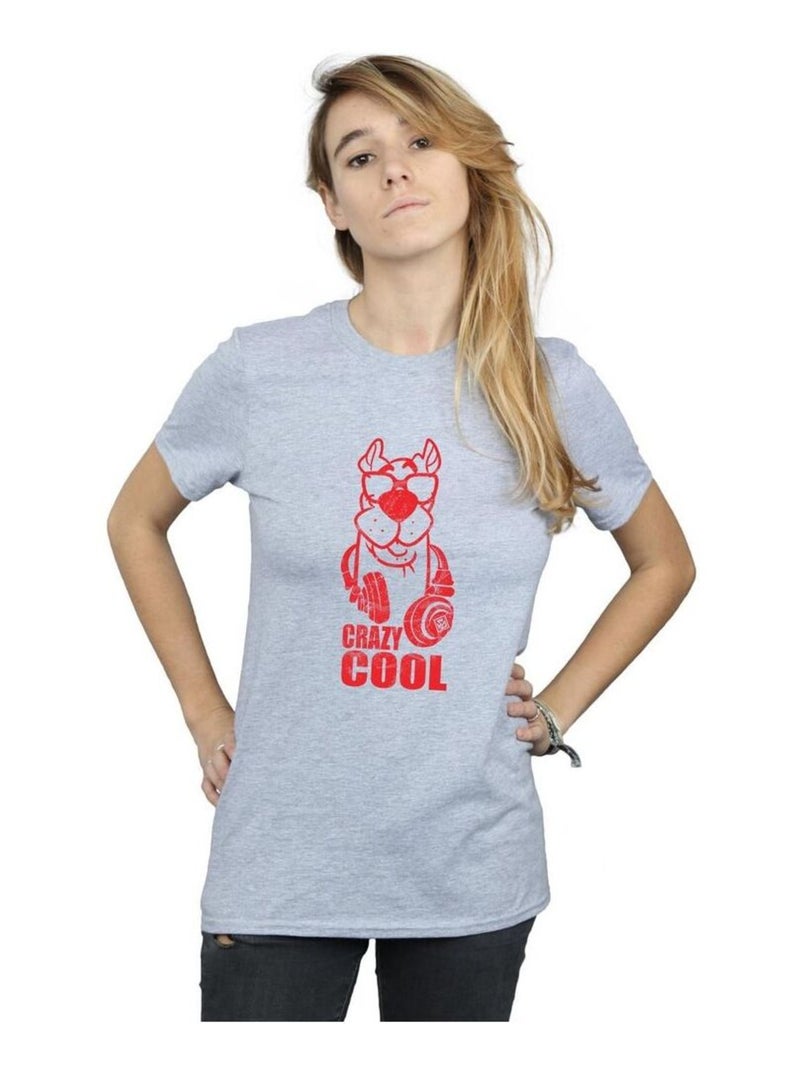 Scooby Doo - T-shirt CRAZY COOL Gris chiné - Kiabi