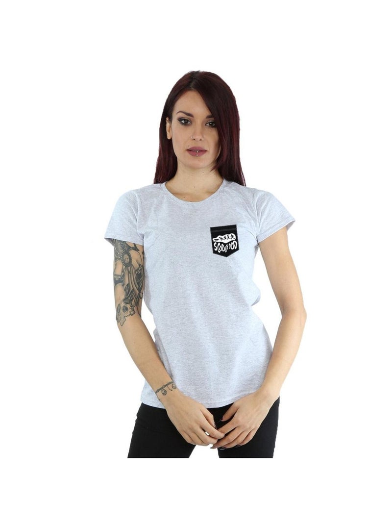 Scooby Doo - T-shirt FAUX POCKET Gris chiné - Kiabi