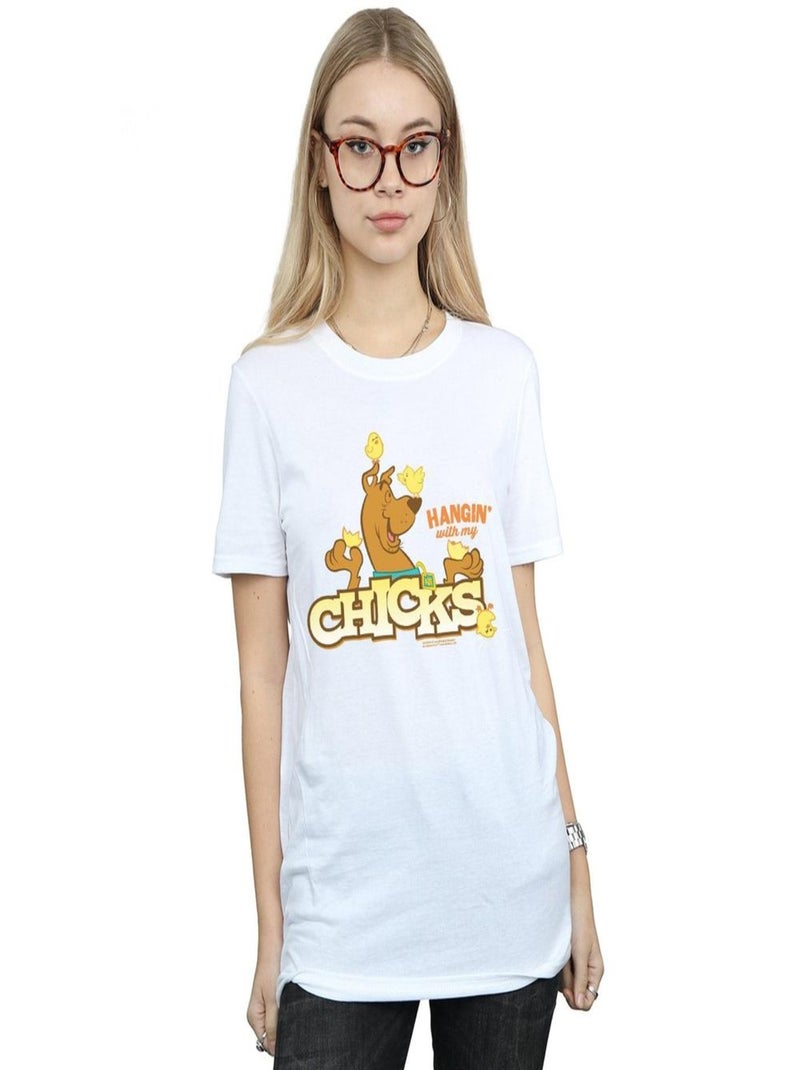 Scooby Doo - T-shirt HANGIN WITH MY CHICKS Blanc - Kiabi