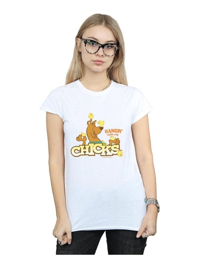 Scooby Doo - T-shirt HANGIN WITH MY CHICKS Blanc - Kiabi