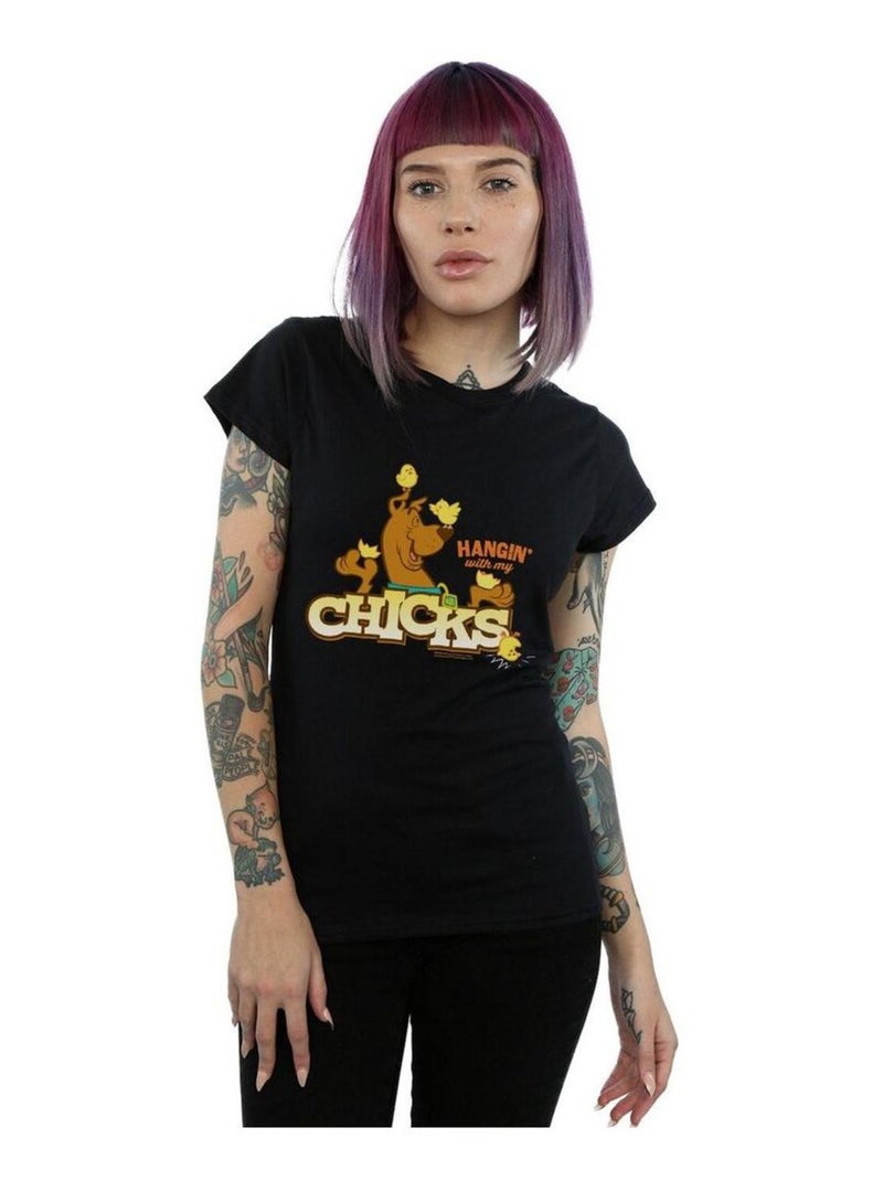 Scooby Doo - T-shirt HANGIN WITH MY CHICKS Noir - Kiabi
