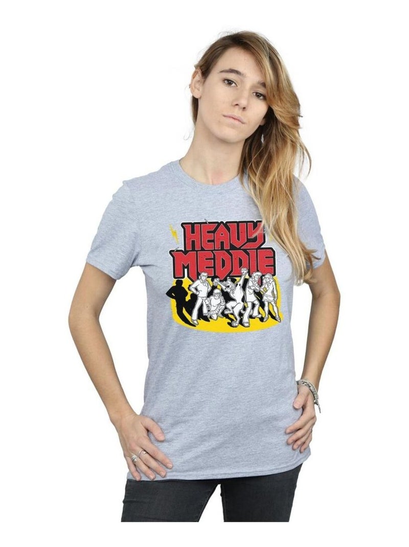 Scooby Doo - T-shirt HEAVY MEDDLE Gris chiné - Kiabi