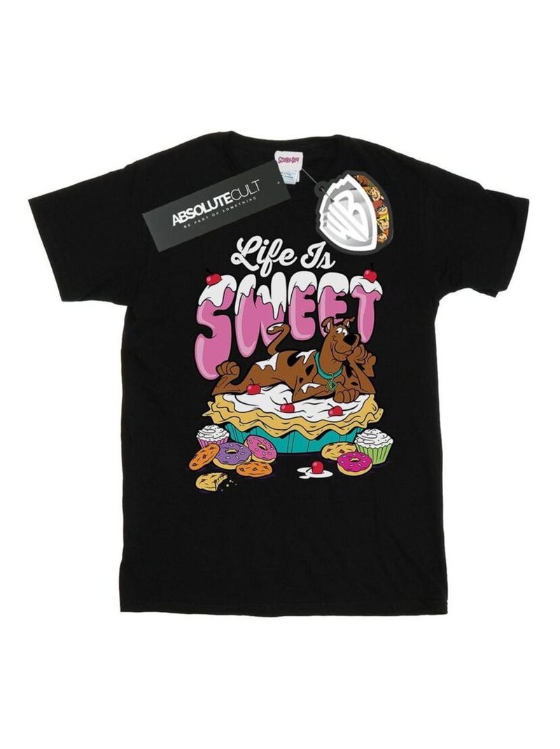 Scooby-Doo - T-shirt LIFE IS SWEET (Scooby-Doo) Noir - Kiabi