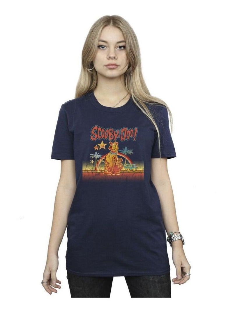 Scooby Doo - T-shirt PALM TREES Bleu marine - Kiabi