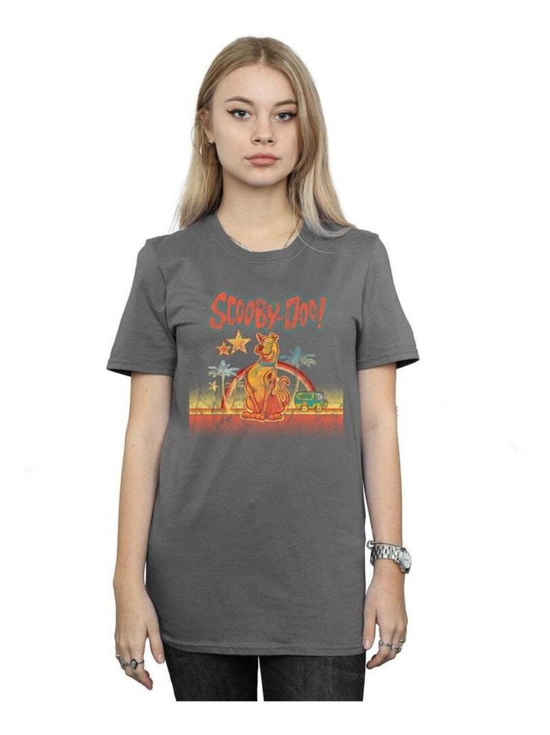 Scooby Doo - T-shirt PALM TREES Gris Noir - Kiabi