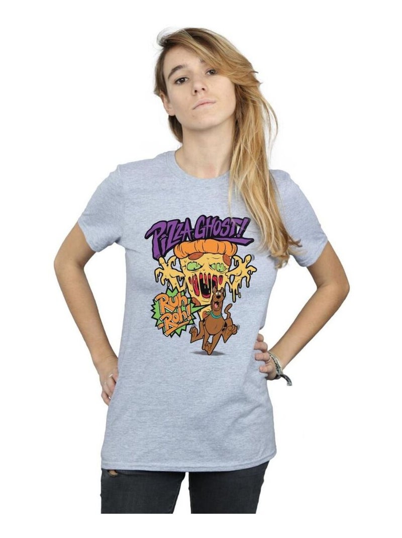 Scooby Doo - T-shirt PIZZA GHOST Gris chiné - Kiabi