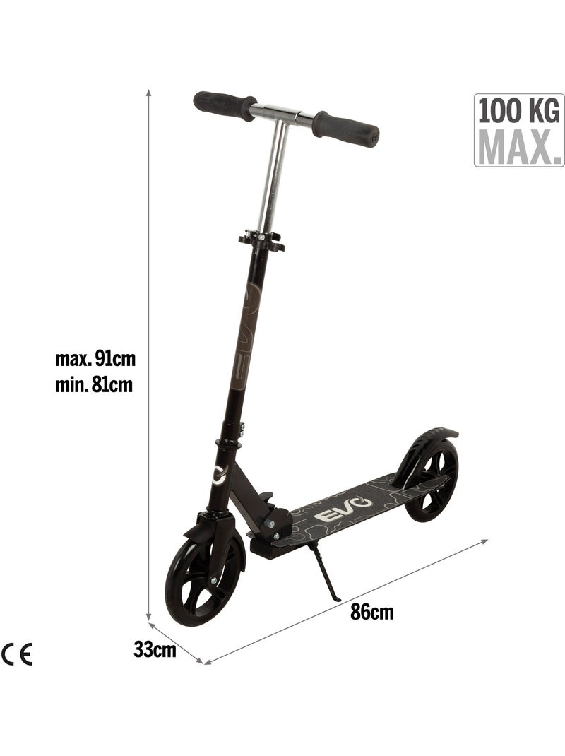 Scooter 2 roues pliable et réglable en hauteur evo Noir - Kiabi