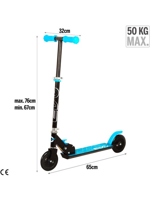 Scooter 2 roues pliable et réglable evo - Kiabi