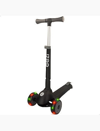Scooter à 3 roues avec éclairage et guidon pliant eezi