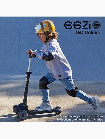 Scooter à 3 roues avec éclairage et guidon pliant eezi