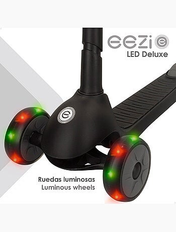 Scooter à 3 roues avec éclairage et guidon pliant eezi