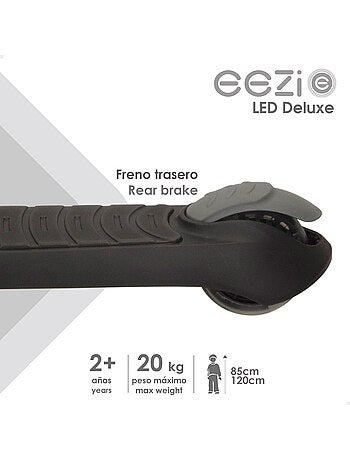 Scooter à 3 roues avec éclairage et guidon pliant eezi