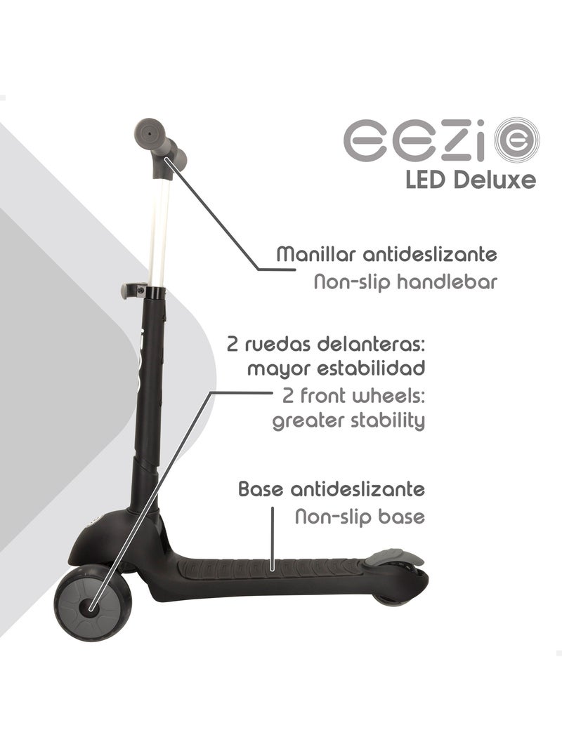 Scooter à 3 roues avec éclairage et guidon pliant eezi N/A - Kiabi