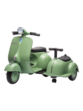 Scooter électrique enfant Vespa 1 place 12V avec porteur