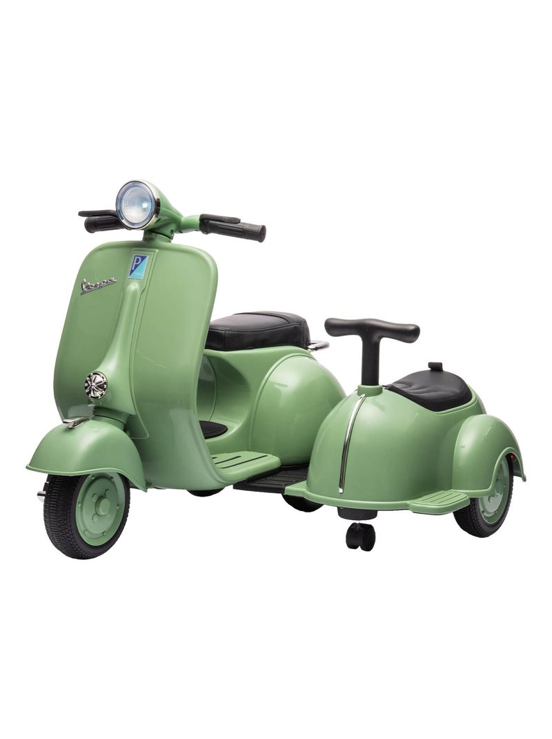 Scooter électrique enfant Vespa 12V, 1 place avec porteur Vert - Kiabi