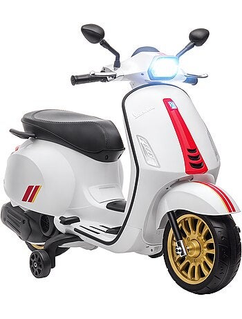 Scooter électrique enfant vespa 6v - nombreux équipements