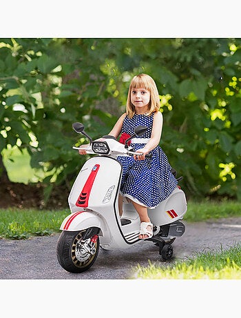Scooter électrique enfant vespa 6v - nombreux équipements