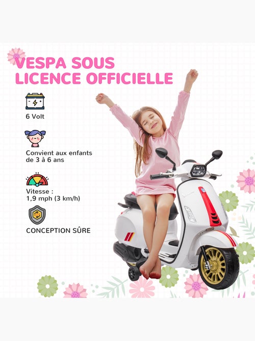 Scooter électrique enfant vespa 6v - nombreux équipements - Kiabi