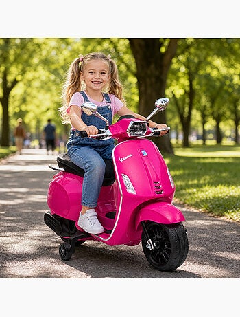Scooter électrique enfant vespa 6v - nombreux équipements