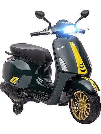 Scooter électrique enfant vespa 6v - nombreux équipements