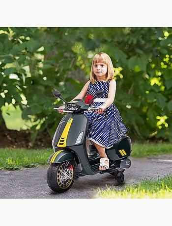 Scooter électrique enfant vespa 6v - nombreux équipements