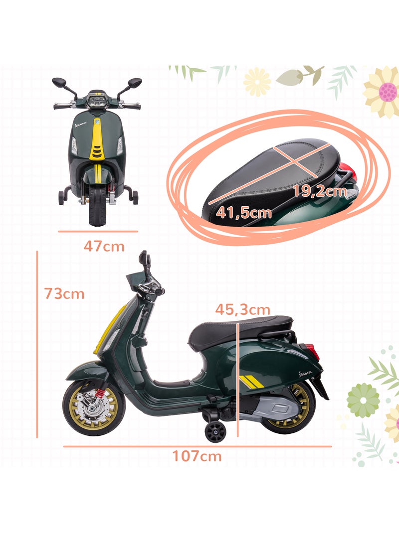 Scooter électrique enfant vespa 6v - nombreux équipements Vert - Kiabi