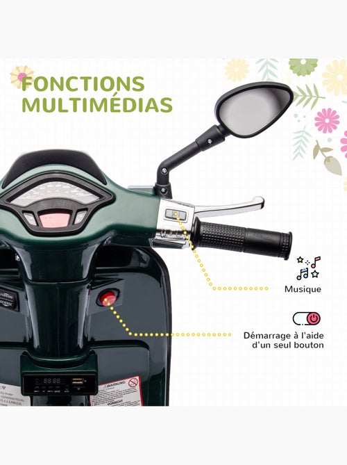 Scooter électrique enfant vespa 6v - nombreux équipements - Kiabi