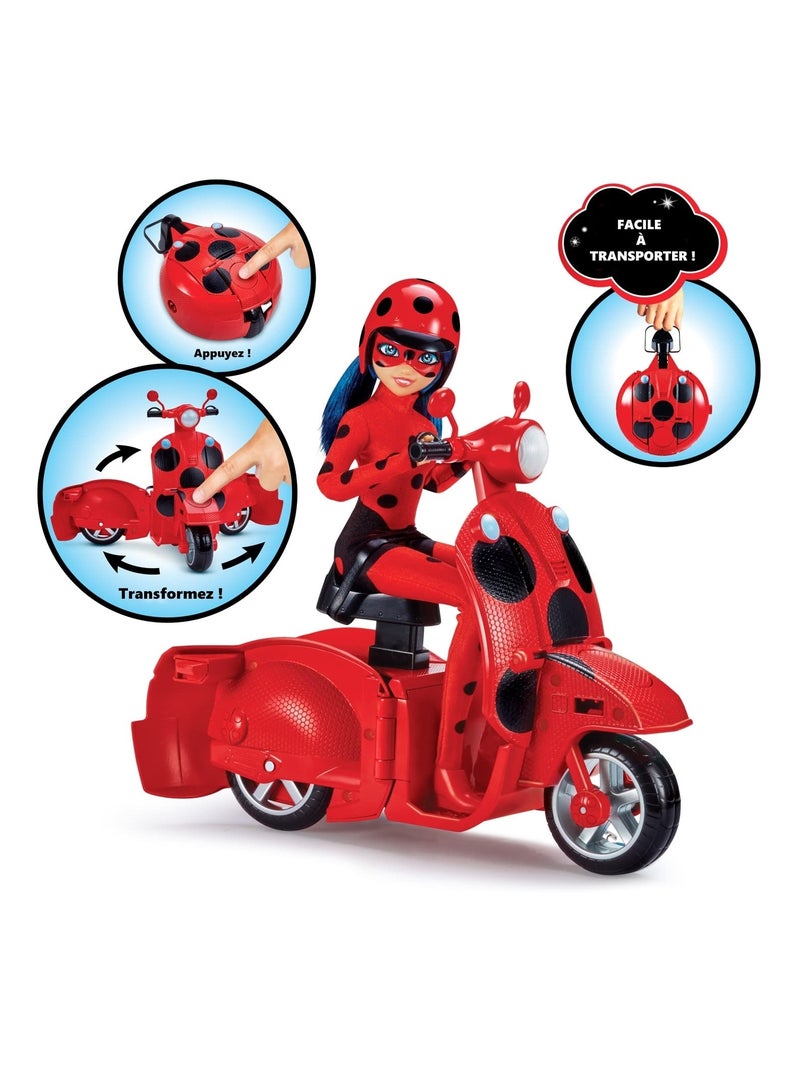Scooter Miraculous Switch'n go + poupée articulée Ladybug Rouge - Kiabi