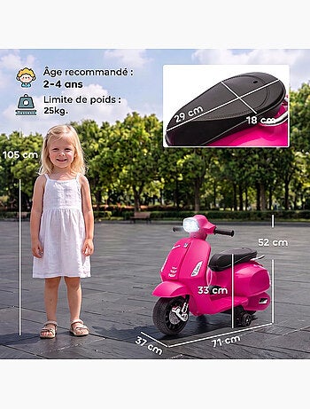 Scooter moto électrique enfant vespa effets lumineux et sonores