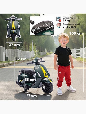 Scooter moto électrique enfant vespa effets lumineux et sonores