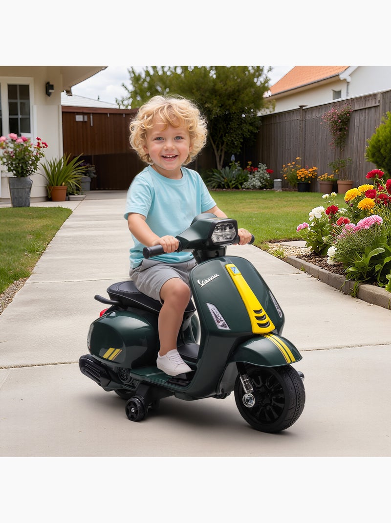 Scooter moto électrique enfant vespa effets lumineux et sonores Vert - Kiabi