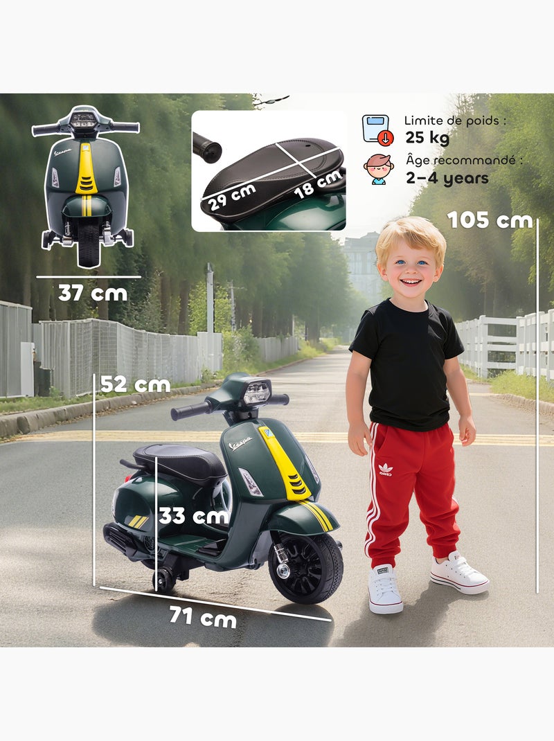 Scooter moto électrique enfant vespa effets lumineux et sonores Vert - Kiabi