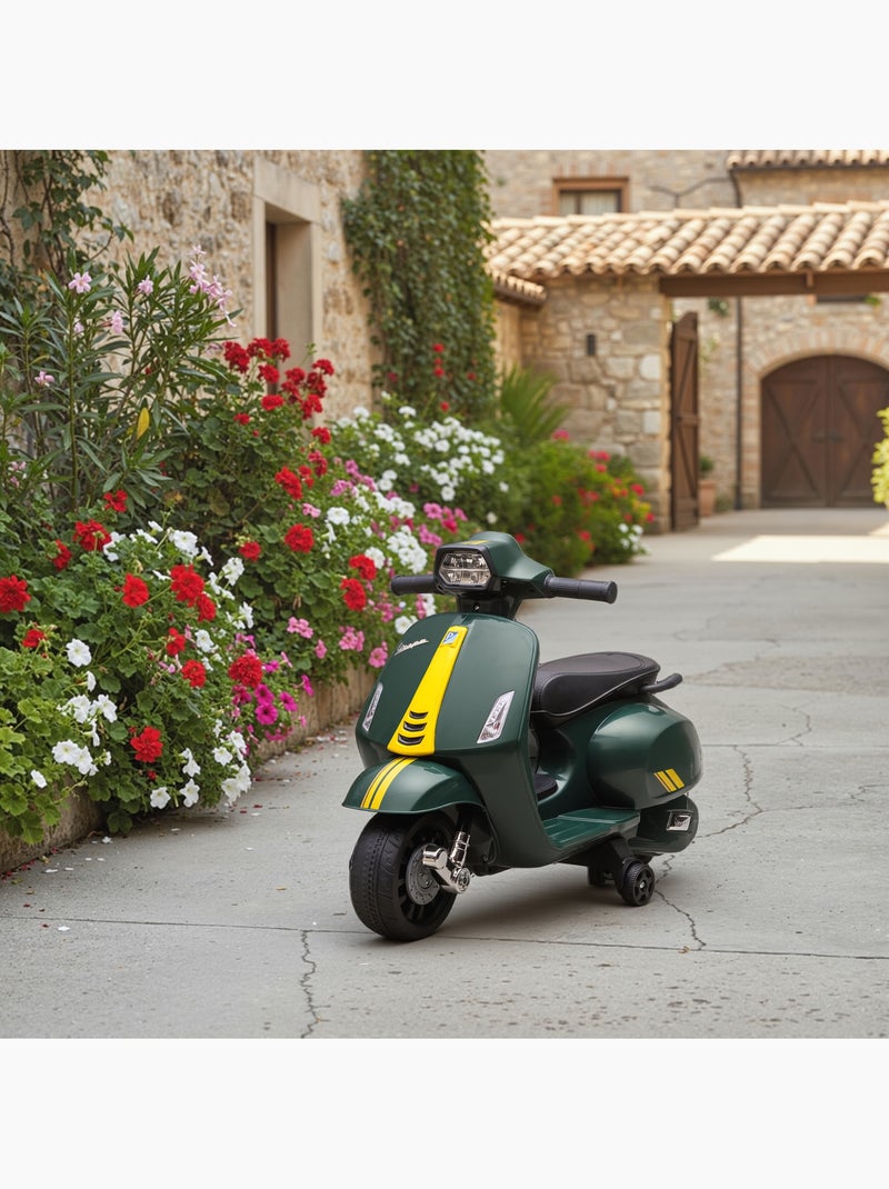 Scooter moto électrique enfant vespa effets lumineux et sonores Vert - Kiabi