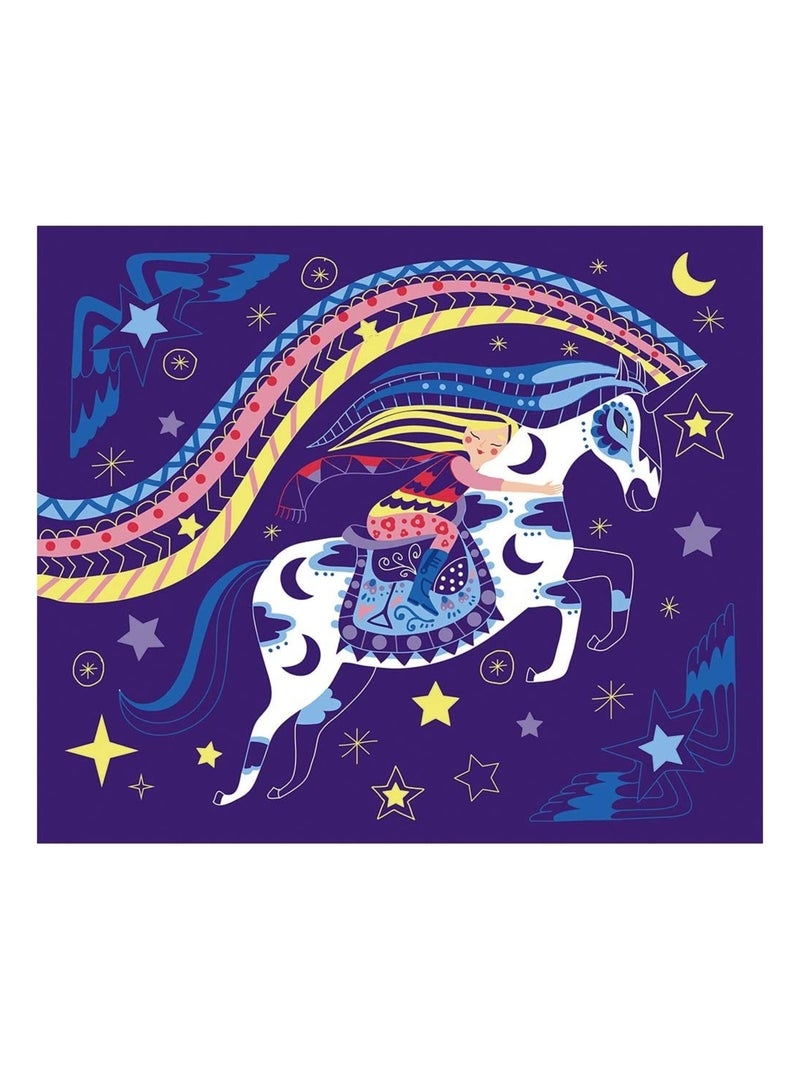 Scratch Art - Chevaux et licornes Jaune - Kiabi
