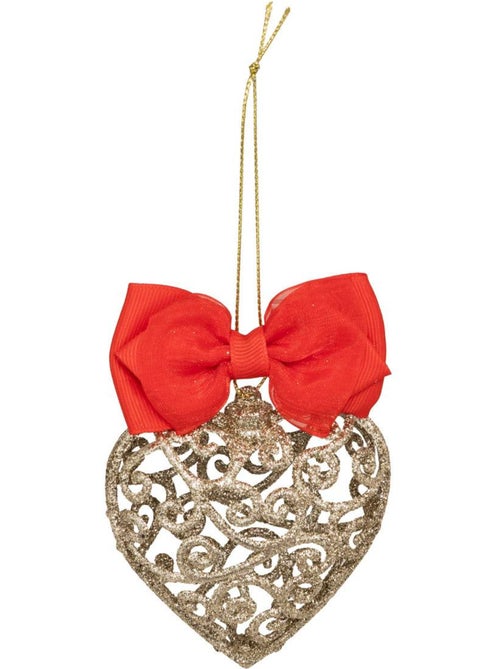 Sdn plast coeur noeud or 11cm - Kiabi
