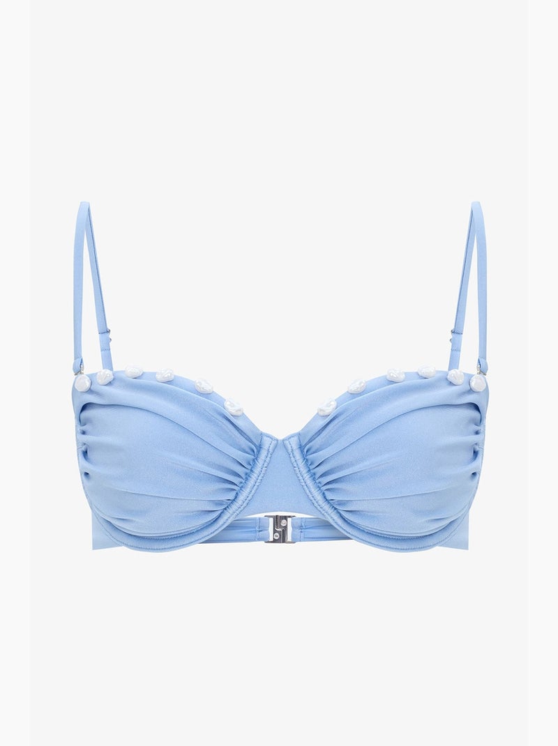 Seashell haut de bikini à perles et à armatures penti Bleu ciel - Kiabi