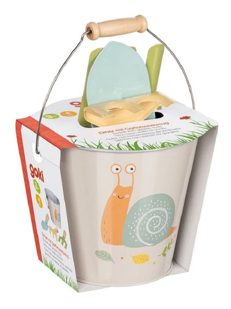 Seau avec outils de jardin Escargot Gris - Kiabi