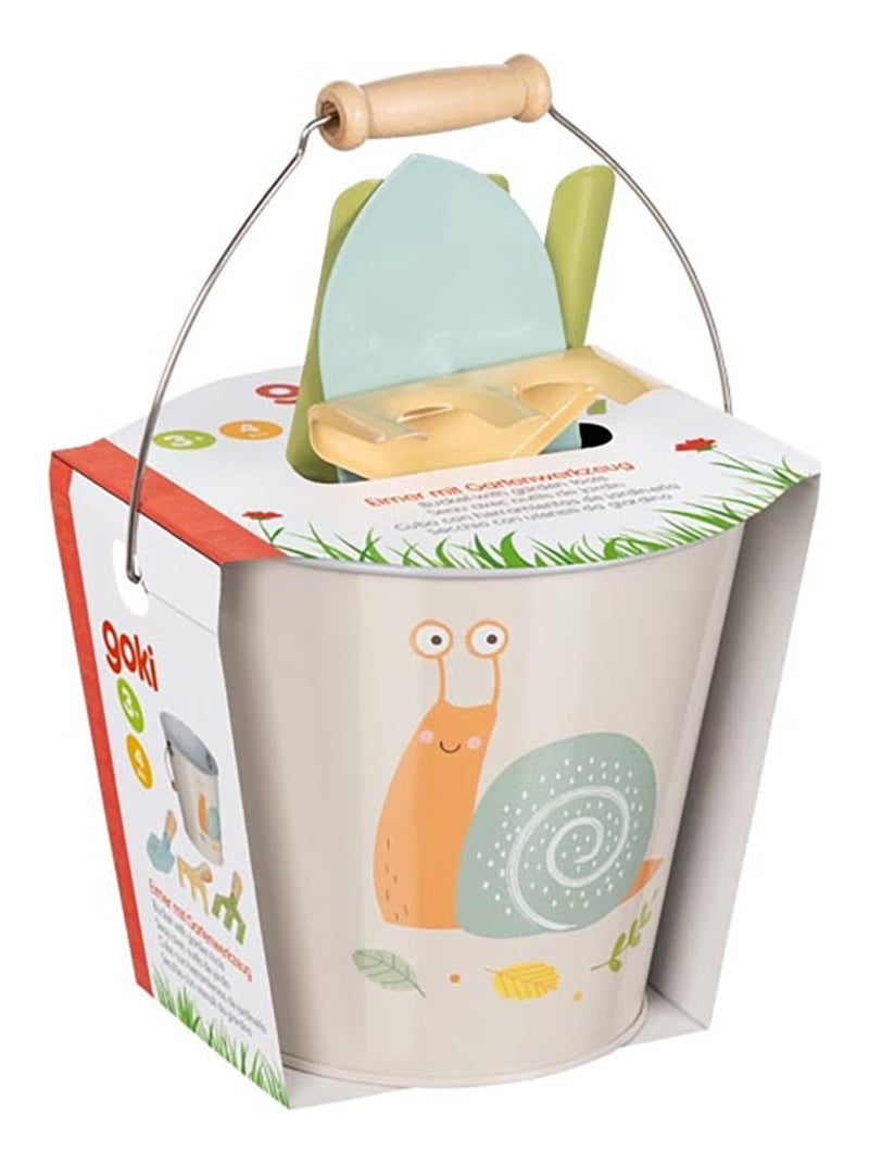 Seau avec outils de jardin Escargot Gris - Kiabi