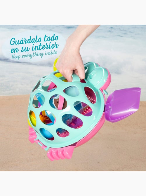 Seau de plage avec accessoires et crabe de plage coloré color beach - Kiabi