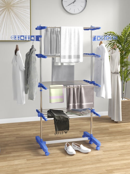Séchoir à linge étendoir pliable ailes latérales 4 niveaux - Kiabi