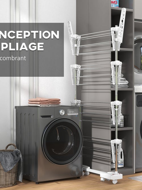 Séchoir à linge pliable 3 ou 4 niveaux - Kiabi