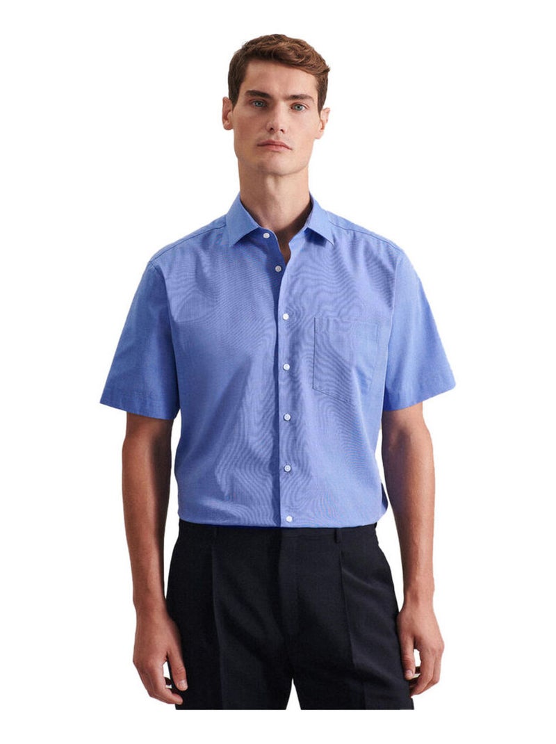 Seidensticker - Chemise manches courtes commerce Bleu - Kiabi