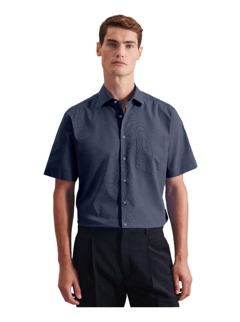 Seidensticker - Chemise manches courtes commerce Bleu marine - Kiabi