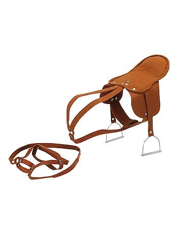 Selle pour chevaux avec étriers métalliques