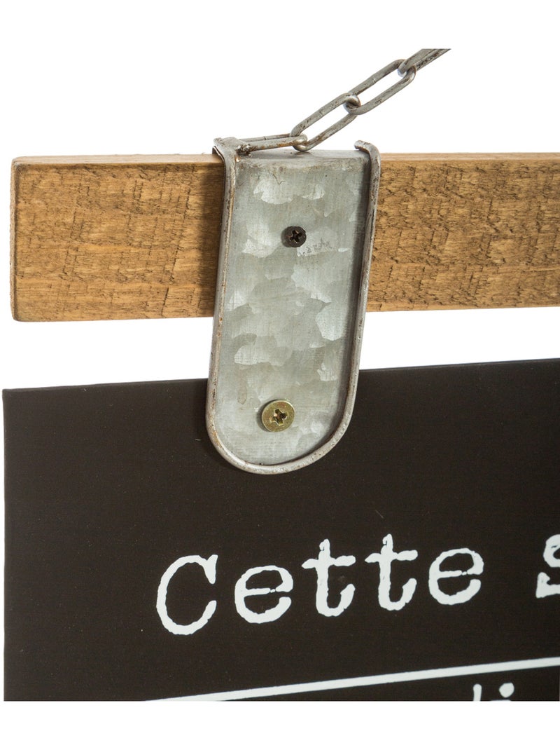 Semainier ardoise avec barre en bois Noir - Kiabi