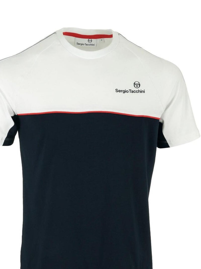 Sergio Tacchini Nastro T-Shirt Blanc Bleu marine - Kiabi