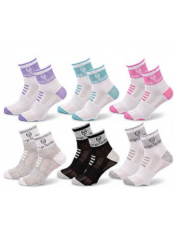 Sergio Tacchini Pack Chaussettes Courte Femme Quarter Lot de 6