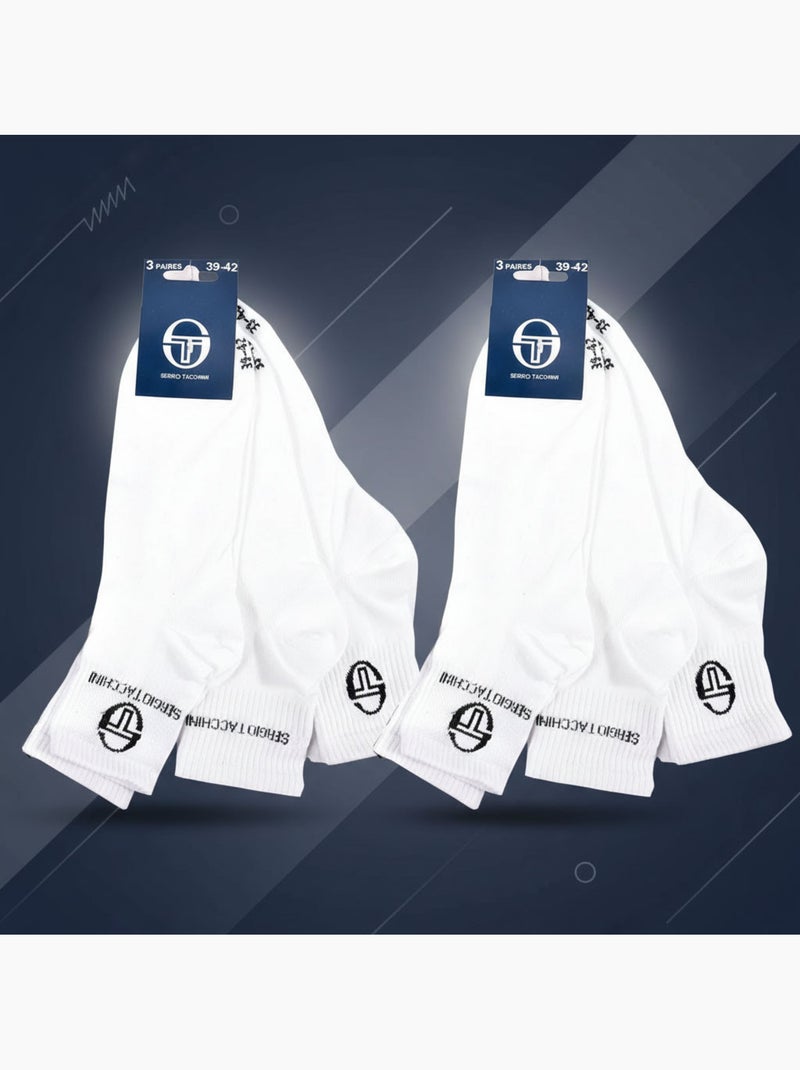 Sergio Tacchini Pack Chaussettes Courte Femme Quarter   Lot de 6 Blanc - Kiabi