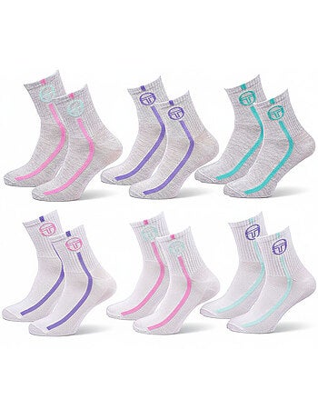 Sergio Tacchini Pack Chaussettes Courte Femme Quarter Lot de 6