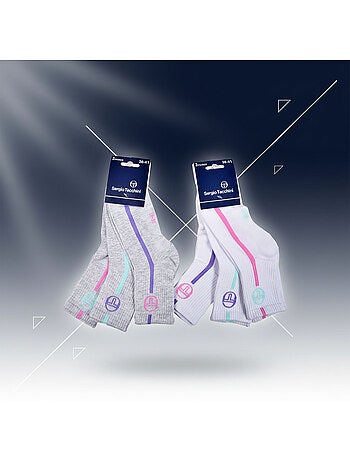 Sergio Tacchini Pack Chaussettes Courte Femme Quarter Lot de 6